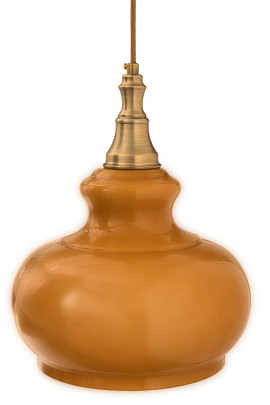 מנורת תלייה זכוכית צהובה 957