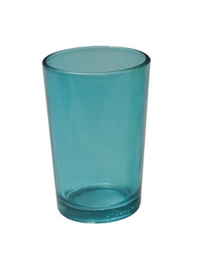 סט כוסות  חלק שישיה תכלת