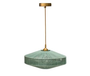 מנורת מקרמה טרפז טורקיז L