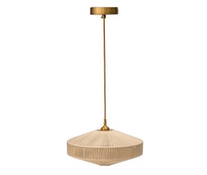 מנורת מקרמה טרפז קרם S