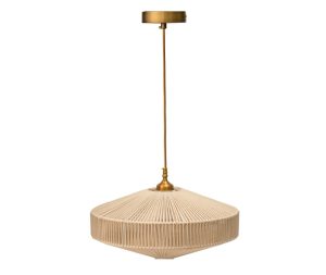 מנורת מקרמה טרפז קרם L