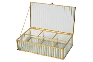 תיבת תכשיטים זכוכית מחולקת