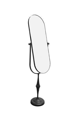 מראה פרימיום עומדת אובלית שחורה