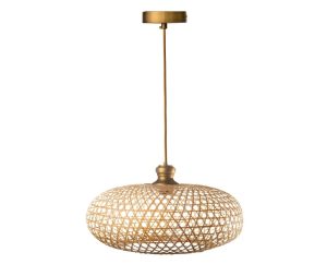 מנורת תלייה קש עגולה L