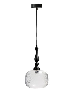 מנורת תלייה זכוכית שחור