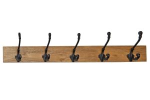 מתלה עץ+ווי ברזל חמישיה