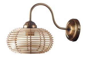 זרוע קיר קשת M נחושת+ אהיל קש 508