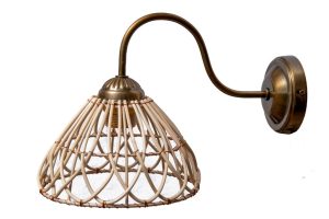 זרוע קיר קשת M נחושת+ אהיל קש 518