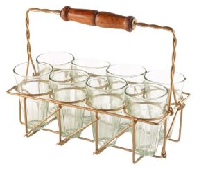 מעמד כוסות שמיניה מלבן נחושת