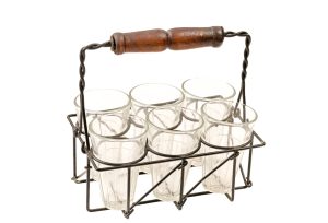 מעמד כוסות שישיה מלבן שחור