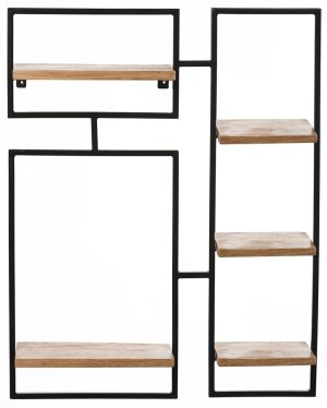 סט 5 מדפי מסגרת שחור