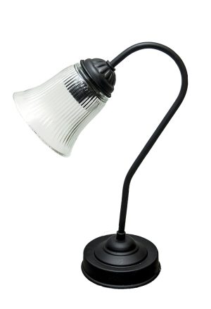 מנורת שולחן קשת שחור+ זכוכית 707