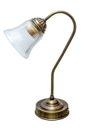 מנורת שולחן קשת נחושת+ זכוכית 707