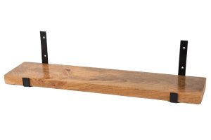 מדף ברזל+עץ רטרו יחיד