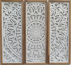 סט משרביות עץ ואן גוך לבן