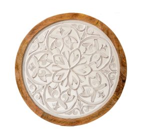 משרביה עץ עגולה סלבדור לבן