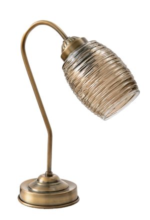 מנורת שולחן קשת נחושת+ זכוכית 797