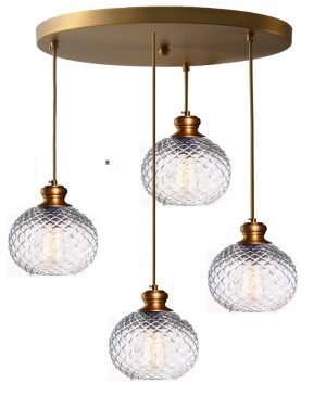 צלחת נחושת + זכוכיות 264