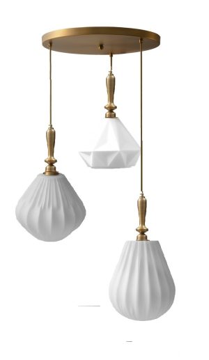 צלחת נחושת+ קומבינציית זכוכיות לבנות