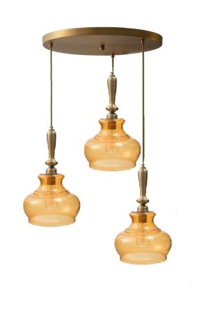 צלחת נחושת+זכוכיות 31 אמבר