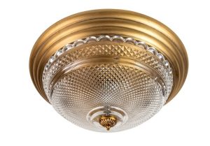 מנורת זכוכית צפה בסיס נחושת 871