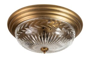 מנורת זכוכית צפה בסיס נחושת 872