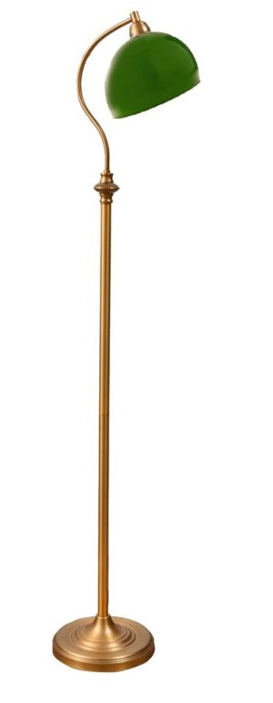 מנורה עומדת נחושת+ זכוכית320