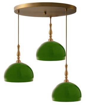 צלחת נחושת+ זכוכיות ירוקות 320