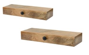 סט מדפים מגירה צף