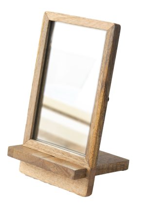 מראה עץ שולחנית מלבנית ורקרוז