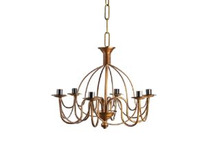 שנדליר קשתות 6 קנים קצר נחושת