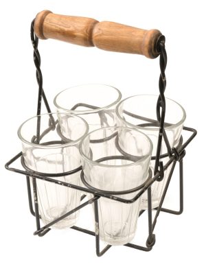 מעמד כוסות רביעיה מלבן שחור