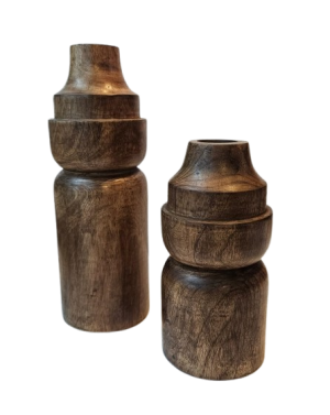 סט אגרטלי עץ דקורטיבי זוגי