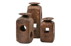 סט שלוש עששיות עץ וינט'ג