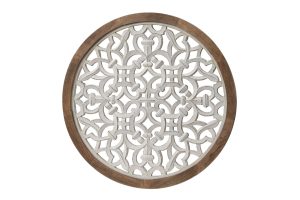 משרביה עץ עגולה מטיס לבן