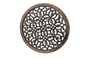 משרביה עץ עגולה מטיס שחור