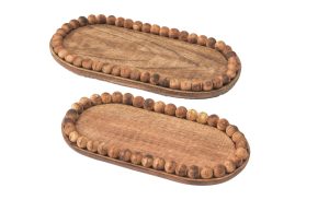 סט מגשים עץ אובלי