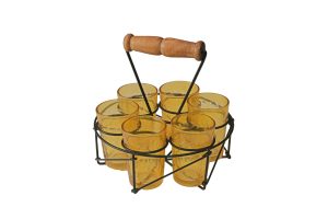 מעמד כוסות עגול שחור