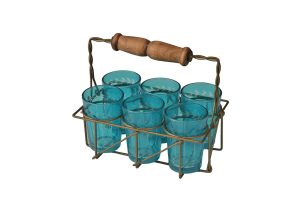 מעמד כוסות שישיה מלבן נחושת