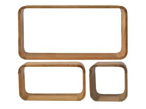 שלישית מדפי עץ סקואר