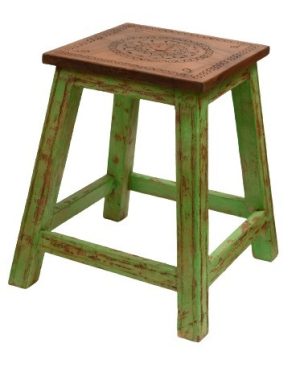 שרפרף עץ וינטג' ירוק