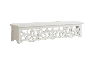 מדף עץ פלאואר לבן