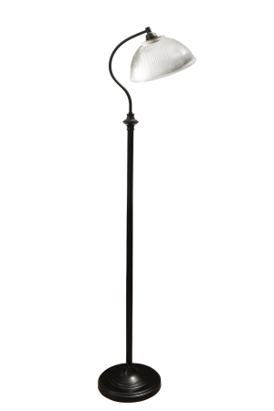 מנורה עומדת שחורה+ זכוכית 800