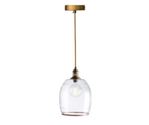 מנורת תלייה זכוכית פס נחושת