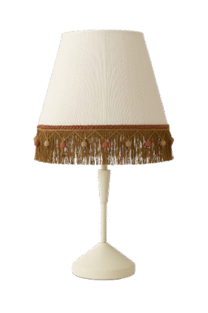 מנורת שולחן לבנה עם אהיל מקסיקני