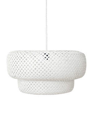 מנורת תלייה קש כפולה לבנה