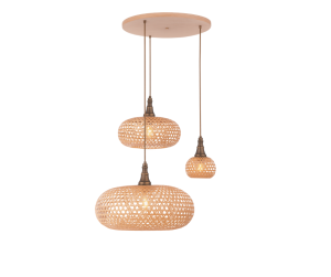 צלחת עץ +סט קש אובלי