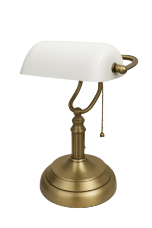 מנורת שולחן בנקאי לבנה