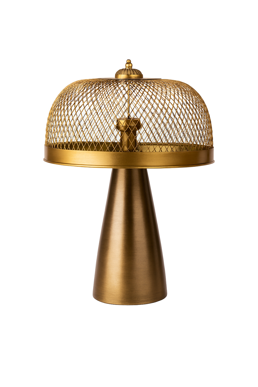 מנורת שולחן מתכת עם אהיל מתכת