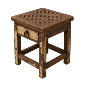 שרפרף עץ מגירה מולטי